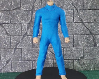 Tuta blu realizzata a mano in scala 1/12 per action figure da 6 pollici