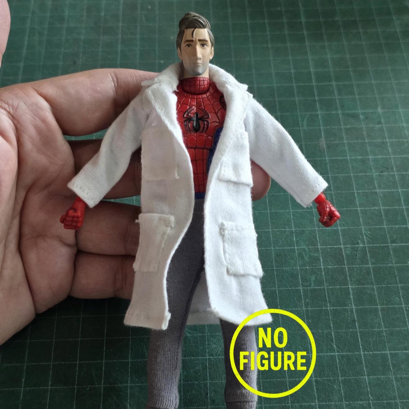 Handmade 1/12 White Lab Coat for Spider#mann Mafex Action Figure