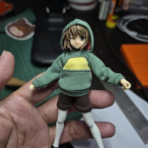 Handmade 1/12 Green Hoodie for Figmaaa Action Figure (No Figure,No shorts)