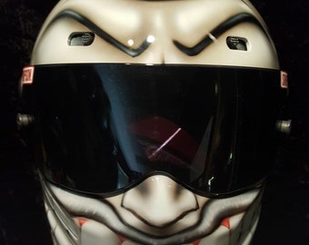 Custom Airbrushed Evil Smiley Simpson Helmet