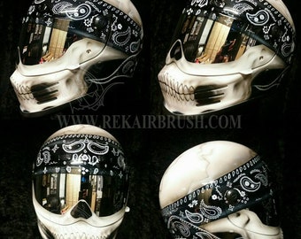 SKULL with BANDANA SIMPSON Speed Bandit Helmet Airbrushed