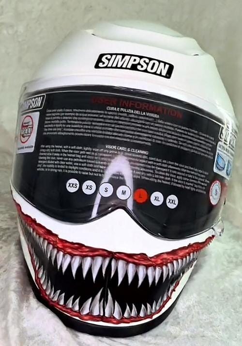 New Sinister Venom teeth motorcycle helmet decals