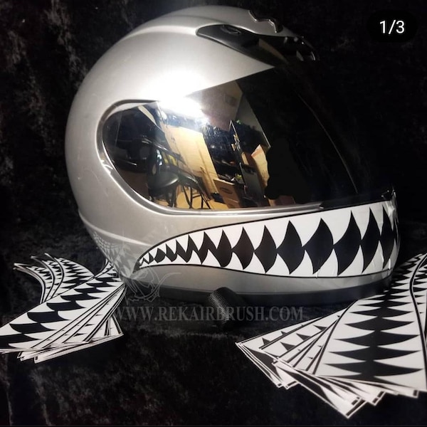 Helmet Shark Decal Etsy