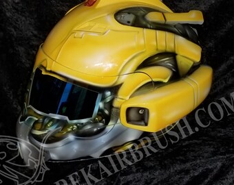 3D BUMBLE BEE Transformers custom airbrushed painted Motorcycle Helmet by REKAIRBRUSH