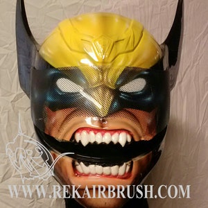 WOLVERINE custom painted Motorcycle Helmet by REKAIRBRUSH