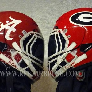 Alabama Crimson and Georgia custom painted airbrushed motorcycle Helmet