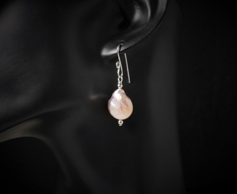 Pearl Dangle Argentium Sterling Silver Nickel Free Earrings Etsy