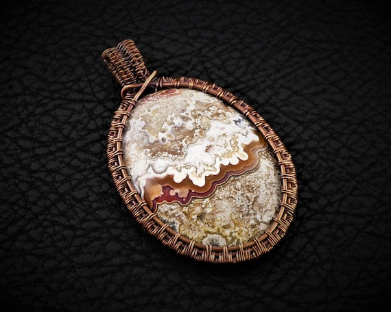 Crazy Lace AgateCopper Dangles