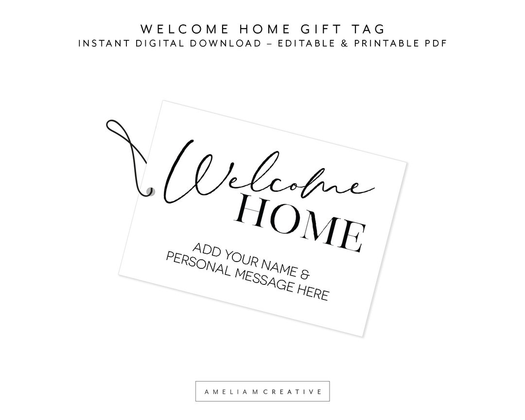 Editable Welcome Home Gift Tags - Etsy