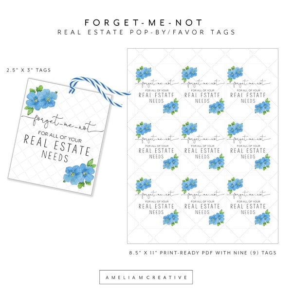 Realtor Popby Tags Forget-Me-Not' for Real Estate Needs