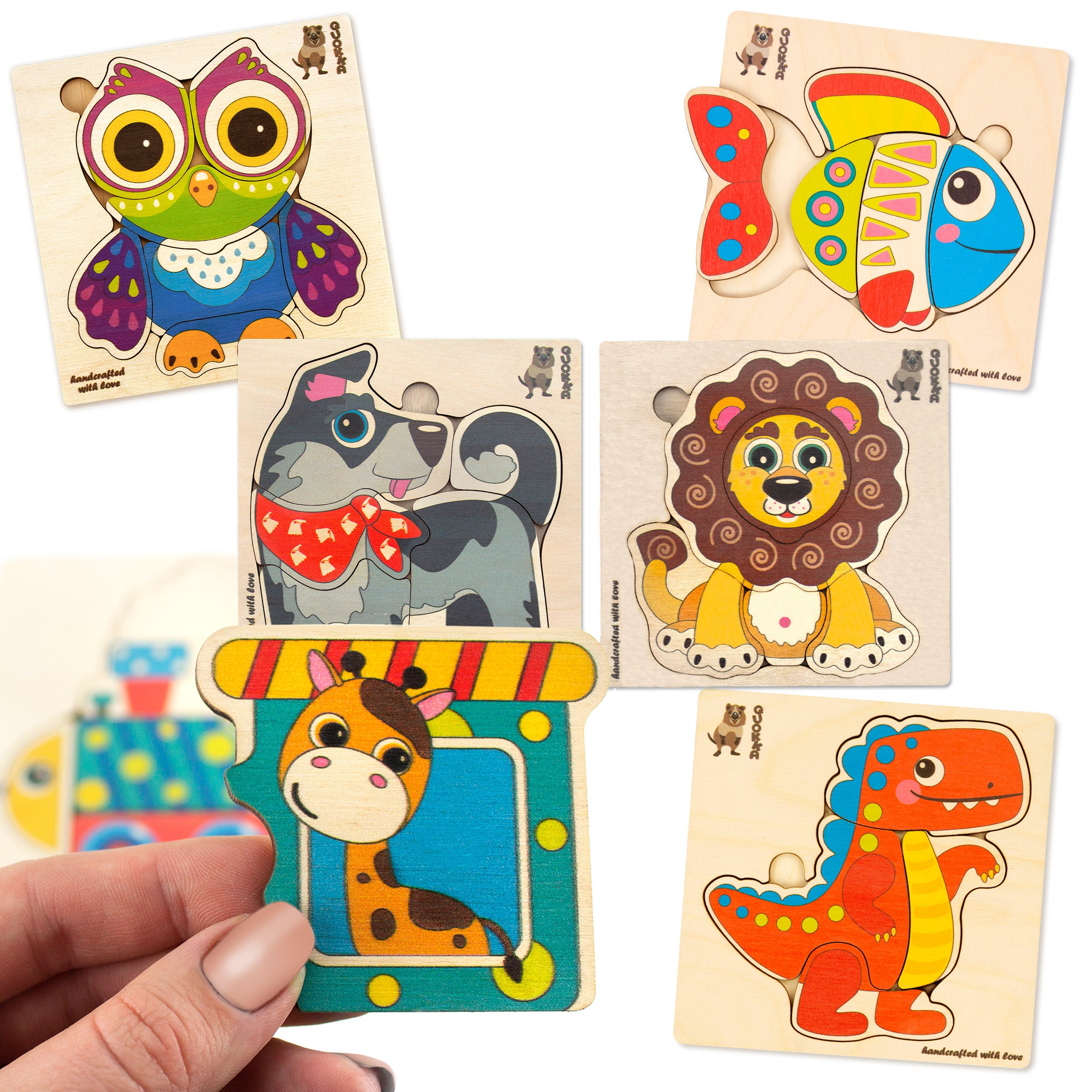 Wooden 3D Puzzle Board With Cartoon Stickers Animals Early Learning  Educational Toy For Toddlers And Kids From Toybabykids83, $8.79