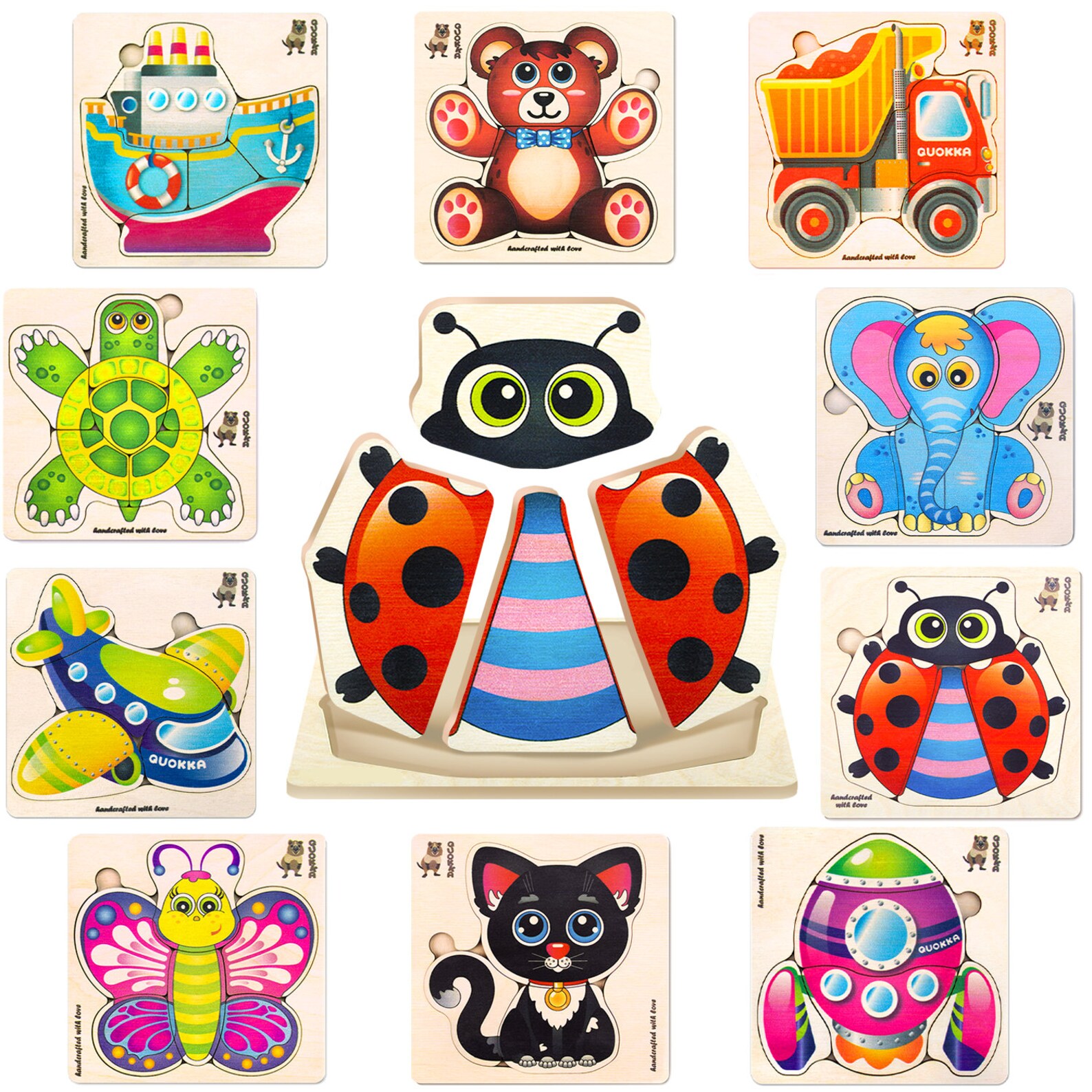Toddler Puzzles for Kids Ages 35 10 Wooden Puzzles for Etsy