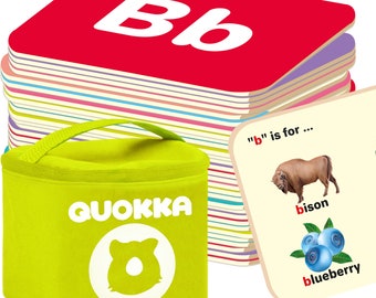 ABC Learning Flash Cards for Toddlers Ages 2 3 4 - 120 Flashcards for Kids 1-2 in a Bag by QUOKKA -  Alphabet Numbers Letters Activities