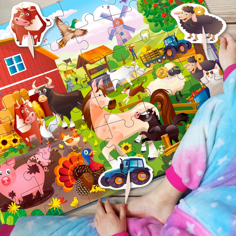 Floor Puzzles for Kids Ages 2 3 3 X 36 Pieces Toddler Kids Etsy