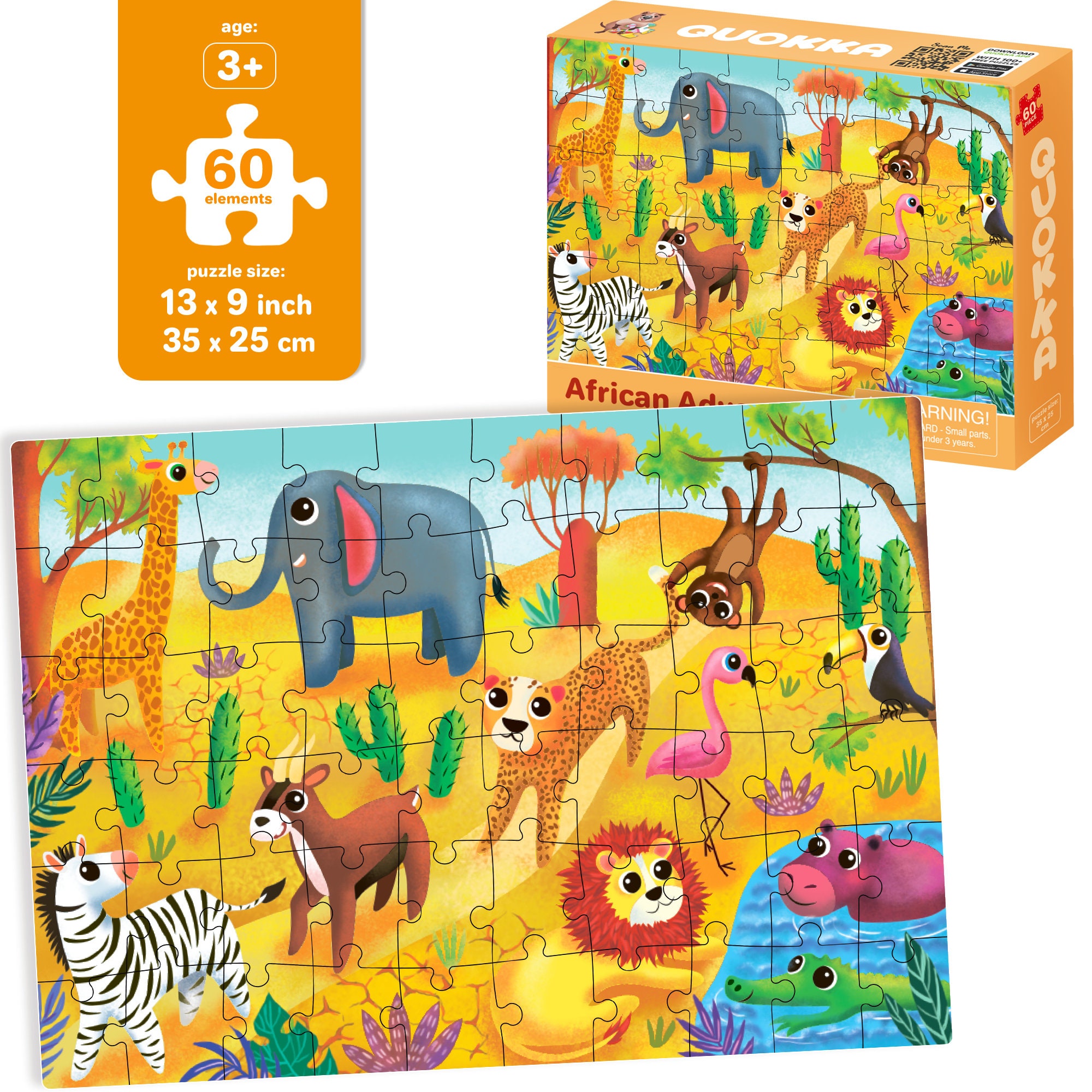 Grand Puzzle Enfant 3 4 5 Ans - Lot de 3 Jigsaw Puzzle 60 pièces