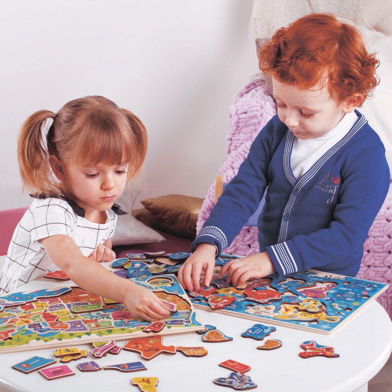 Wooden Puzzles for Toddlers 2 3 4 5 Year Olds 2 Pack Puzzles Etsy