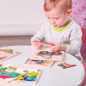 Boys Wooden Jigsaw Puzzles For Toddlers 1 2 3 Years Old Wood Etsy