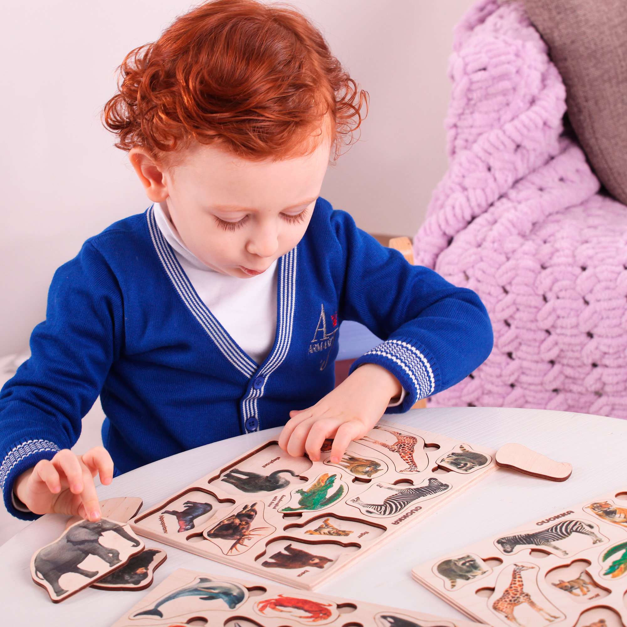 Wooden Puzzle Set for Toddler 1 2 3 4 Years Learning Kids Etsy