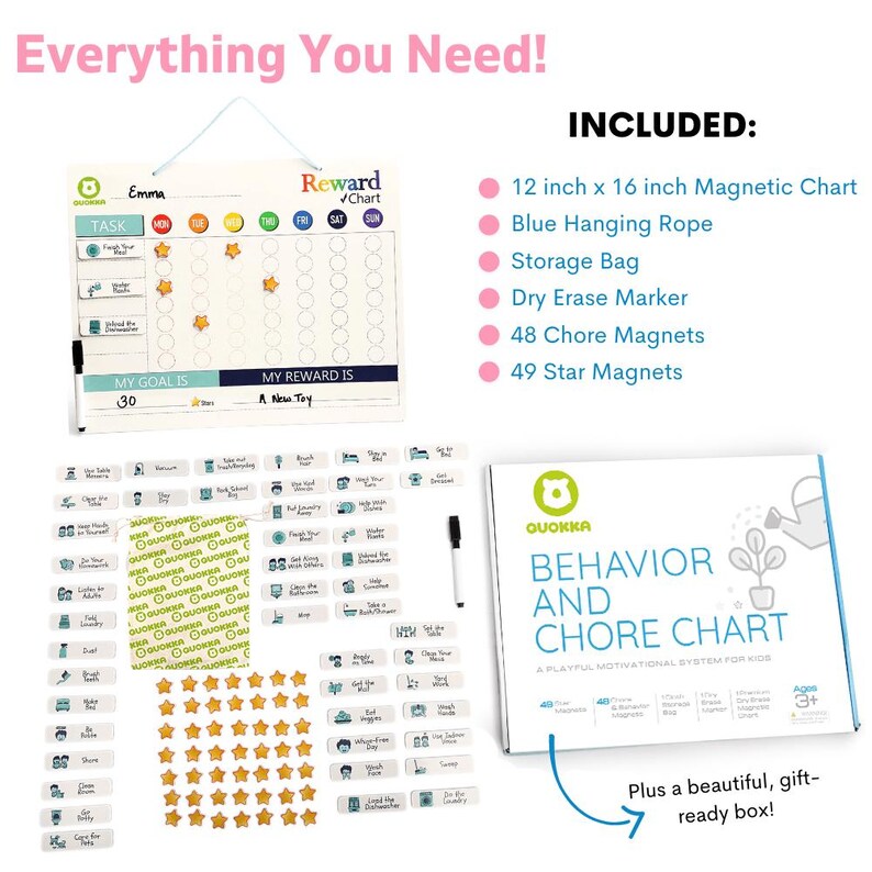 QUOKKA Behavior Chore Chart for Kids Gift Reward Visual