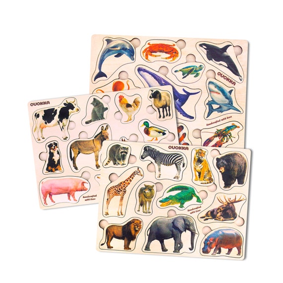 Animal Puzzles for Kids Early Years Puzzle Fine Motor Homeschool