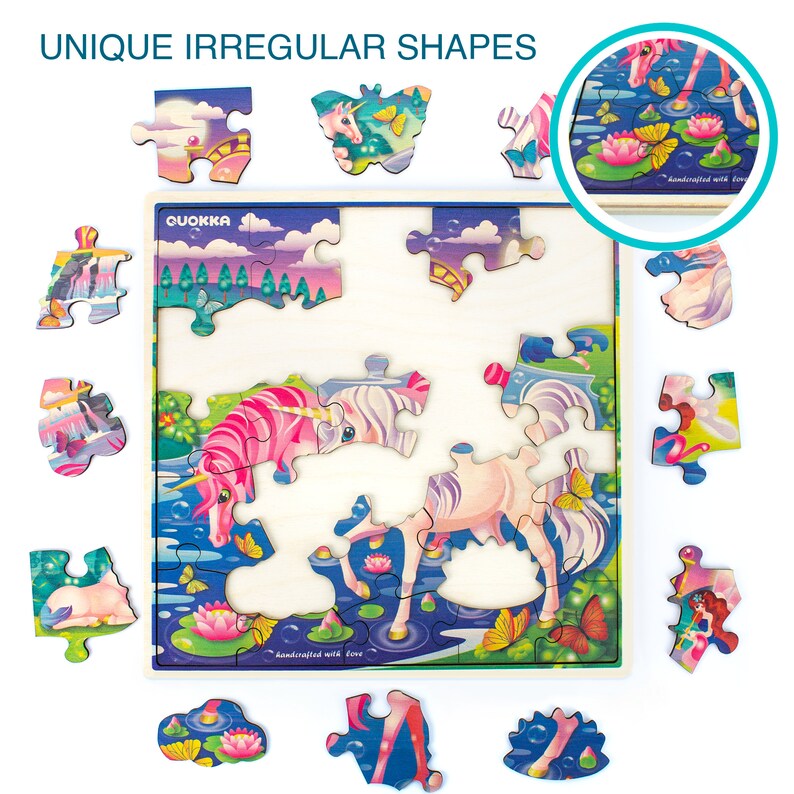 Wooden Jigsaw Puzzles Set for 48 Years Old Kids with Unicorns Etsy