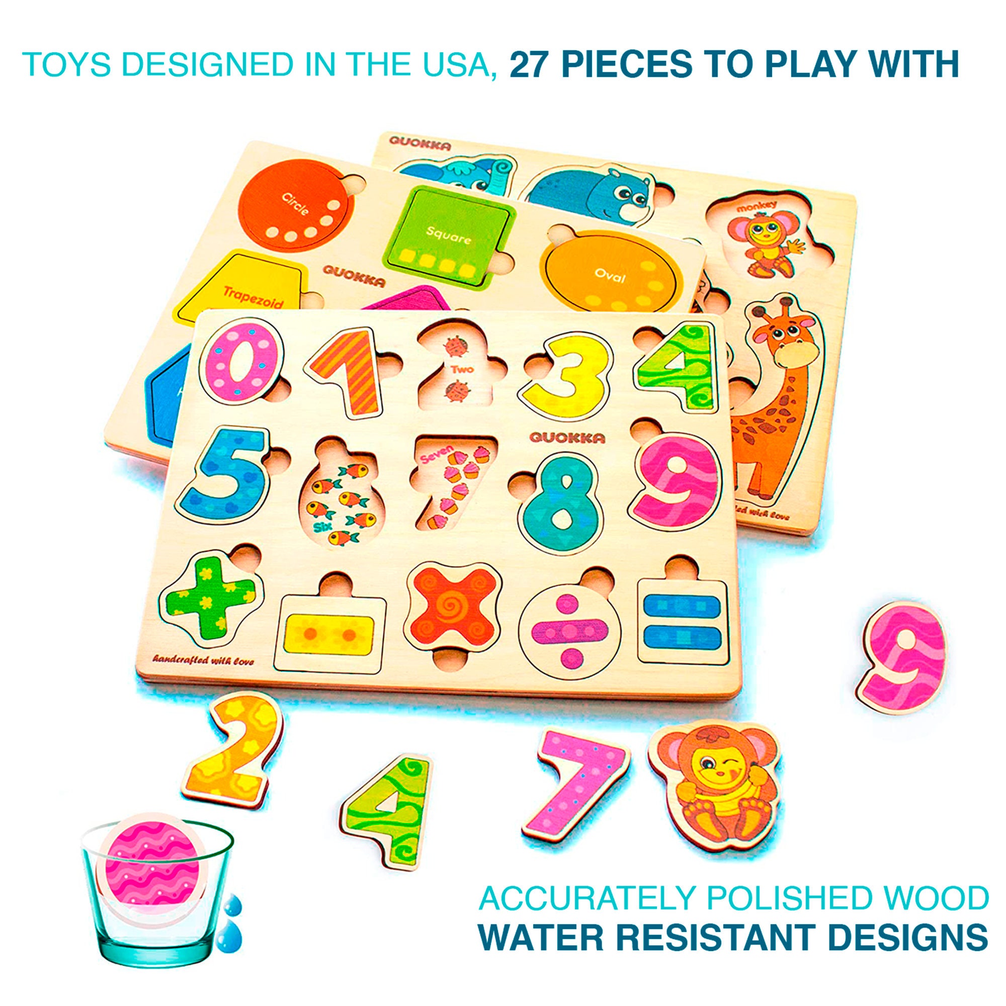 Wooden Puzzles for Toddlers 1 2 3 4 Year Oldshape Number Etsy