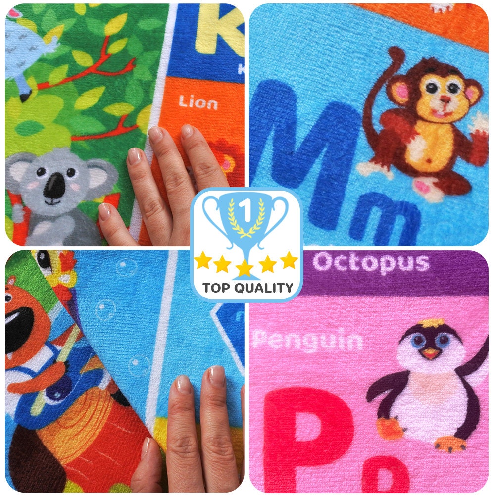 QUOKKA Alfombra de juego para bebés – Alfombra de juego ABC de felpa súper  suave para niños pequeños y bebés – Extra gruesa (0.3 in) alfombra de coche