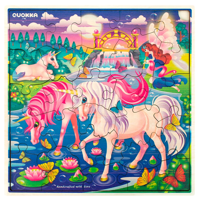 Wooden Jigsaw Puzzles Set for 48 Years Old Kids With Unicorns Etsy
