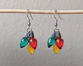 Traditional Christmas Light Earrings, winter jewelry, Xmas Earrings, teacher gift, stocking stuffer, Christmas light earrings