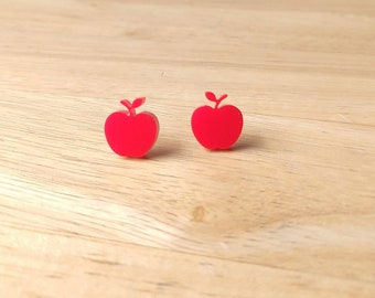 Apple studs, apple earrings, teacher apple jewelry, teacher gift, new teacher gift, teacher appreciation gift