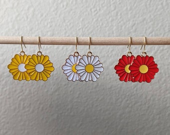 Chrysanthemum Earrings, Flower Jewelry