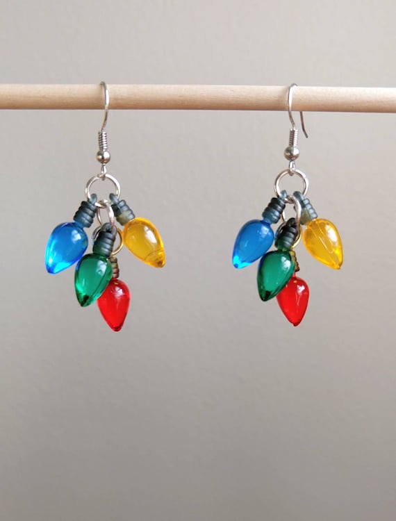 Christmas earrings lights sale