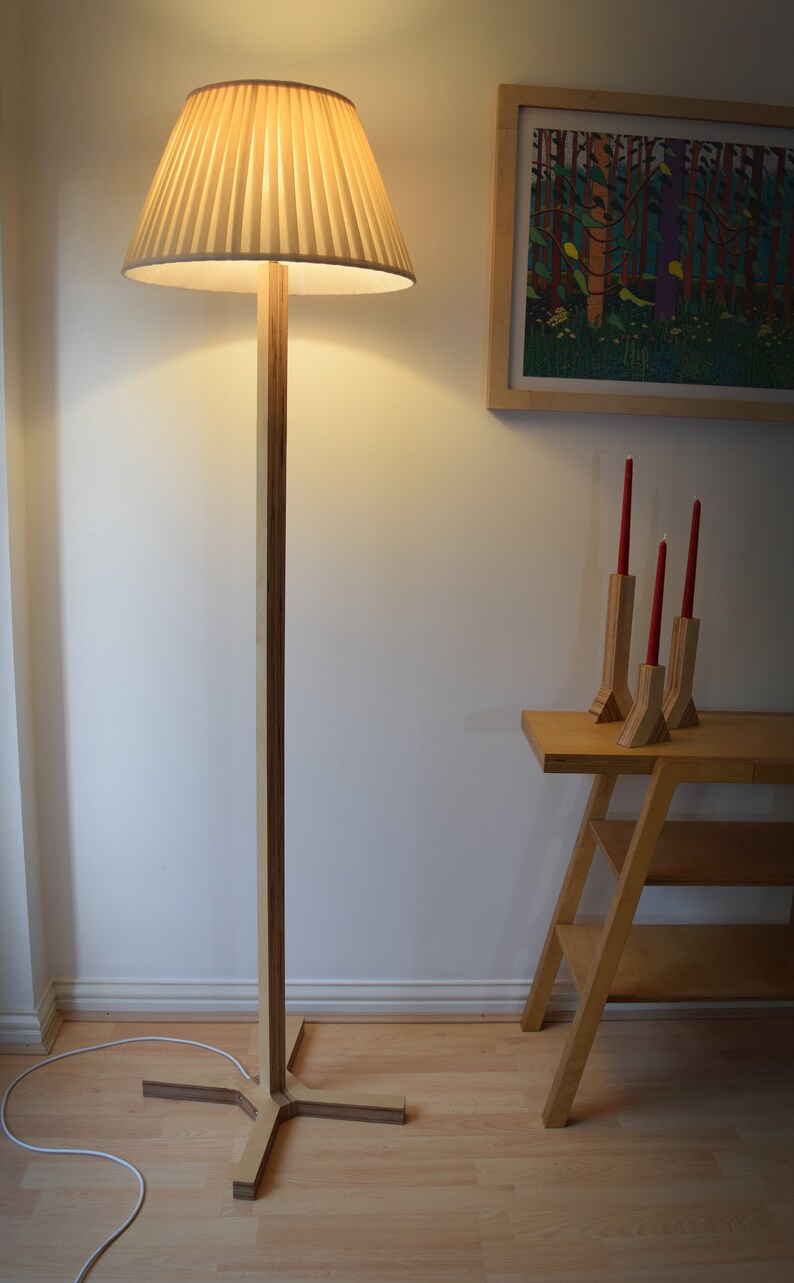Birch plywood floor lamp Standing lamp Scandinavian Etsy