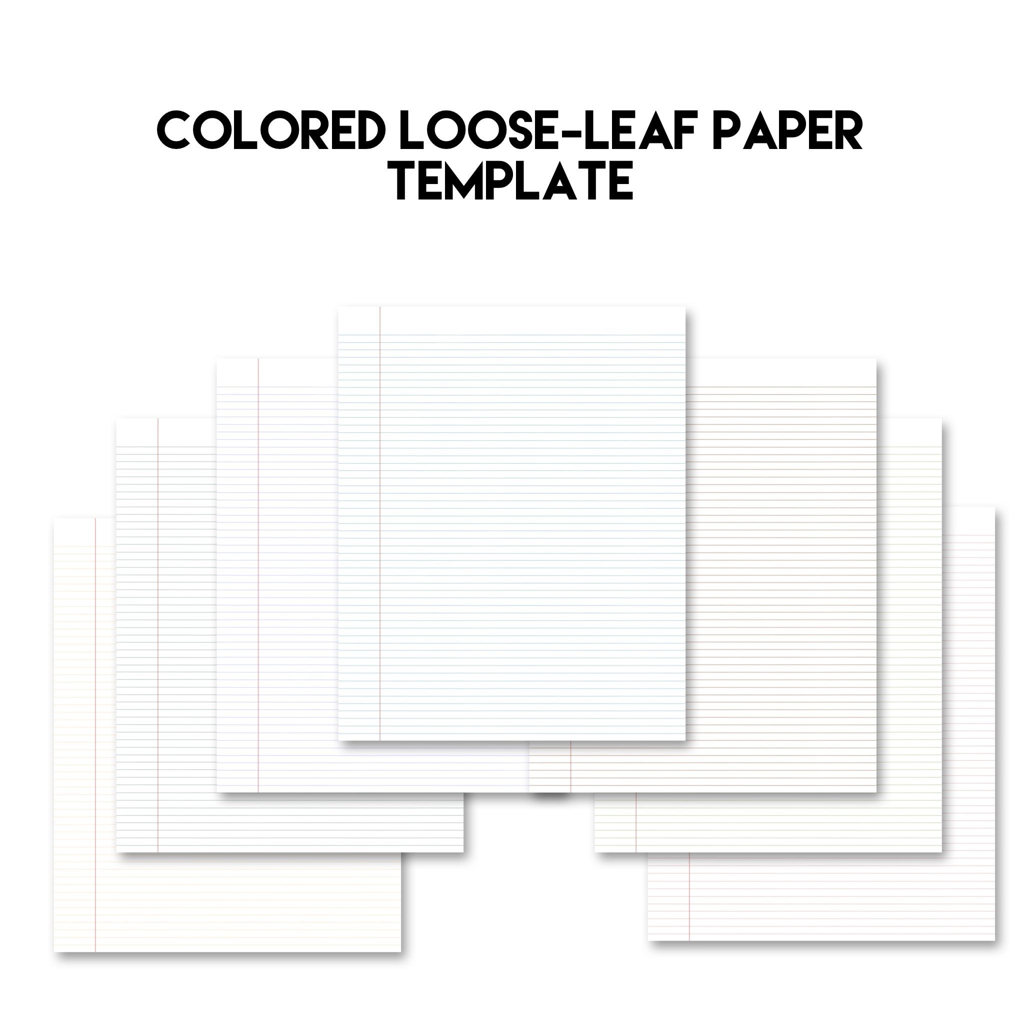 Colored Loose Leaf Paper Digital Template Goodnotes Etsy