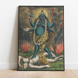 Goddess Tara Vintage Poster, Hindu Tantric Art (Digital Print)