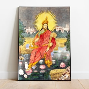Dhanya Lakshmi print, Ma Kamala poster, Laxmi print, Indian goddess print, Lakshmi painting,Ashtalakshmi