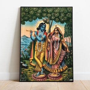 Radha Krishna painting design 1, Krishna painting, Hare Krishna, Radha Krishna wall art, Krsna Radha poster, Indian art