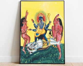 Ma Kali Art Print, Traditional Hindu Painting Poster