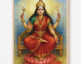 Bhuvaneshwari Göttin Druck, Hindu Tantra Wand Kunst (digitaler Download)