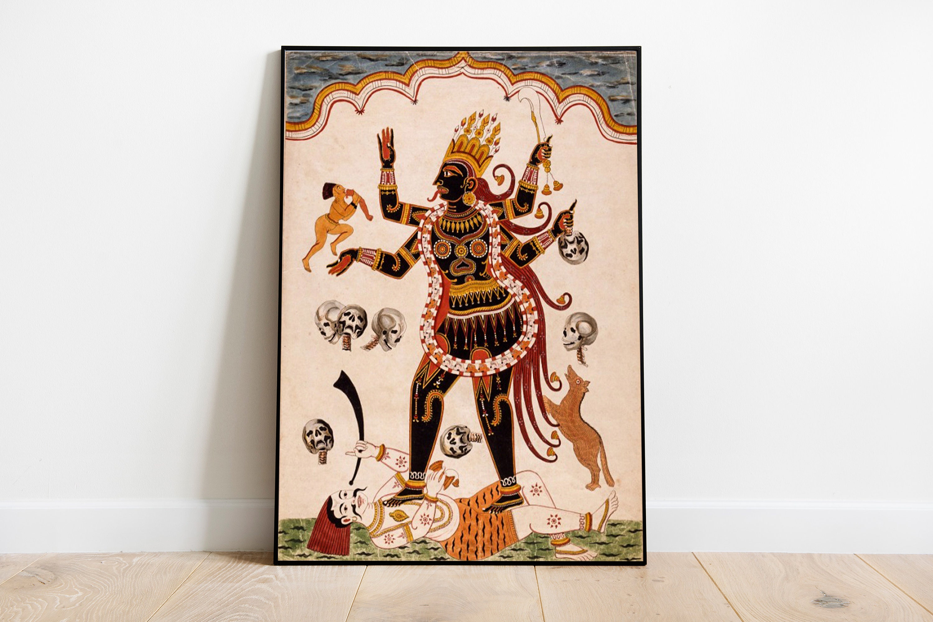 LARGE Rare Goddess Kali Maa / Mata Durga Wall Hanging Face -  Denmark