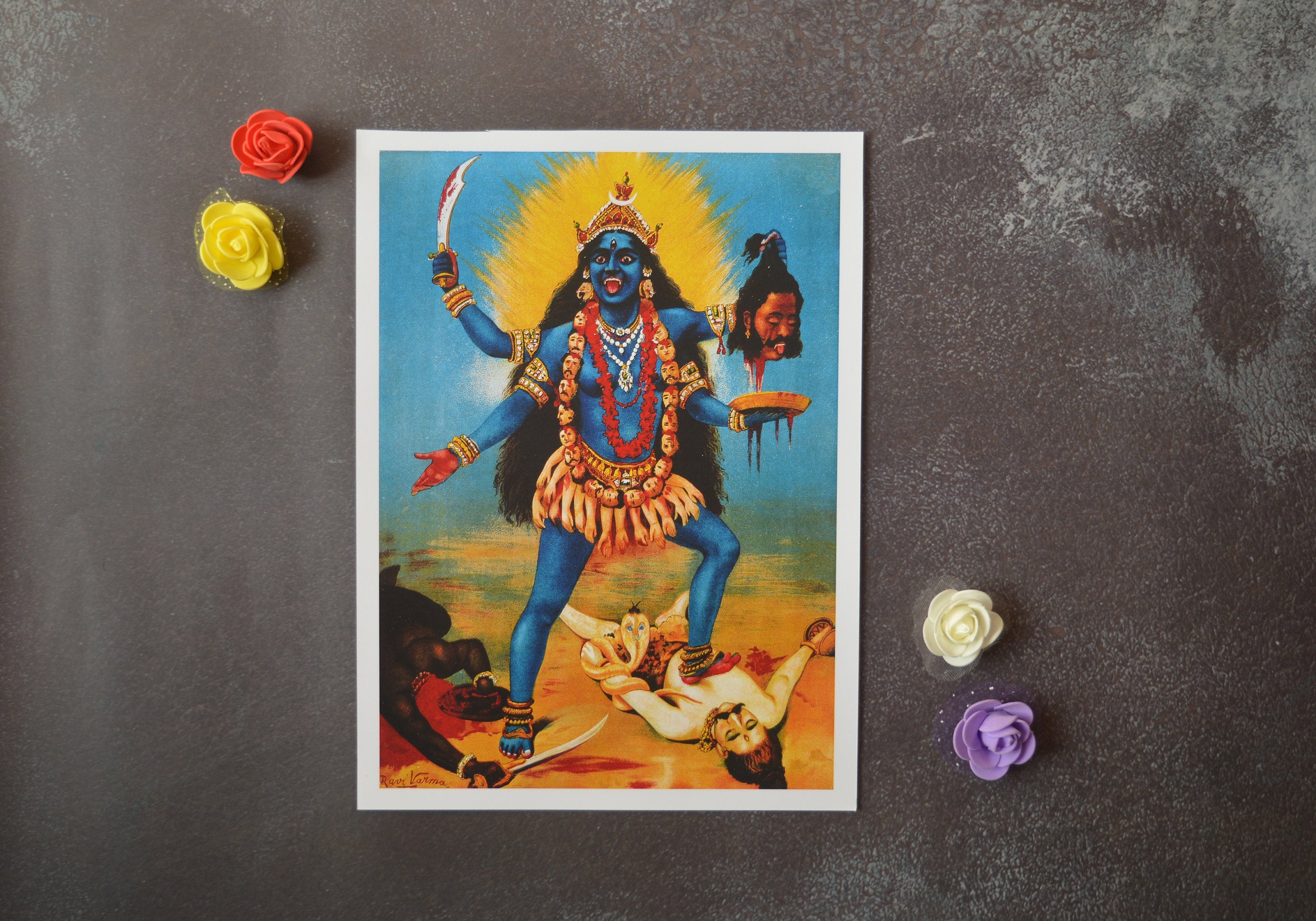 Ma Kali Poster Ma Kali Standing on Shiva Kali Print Indian - Etsy