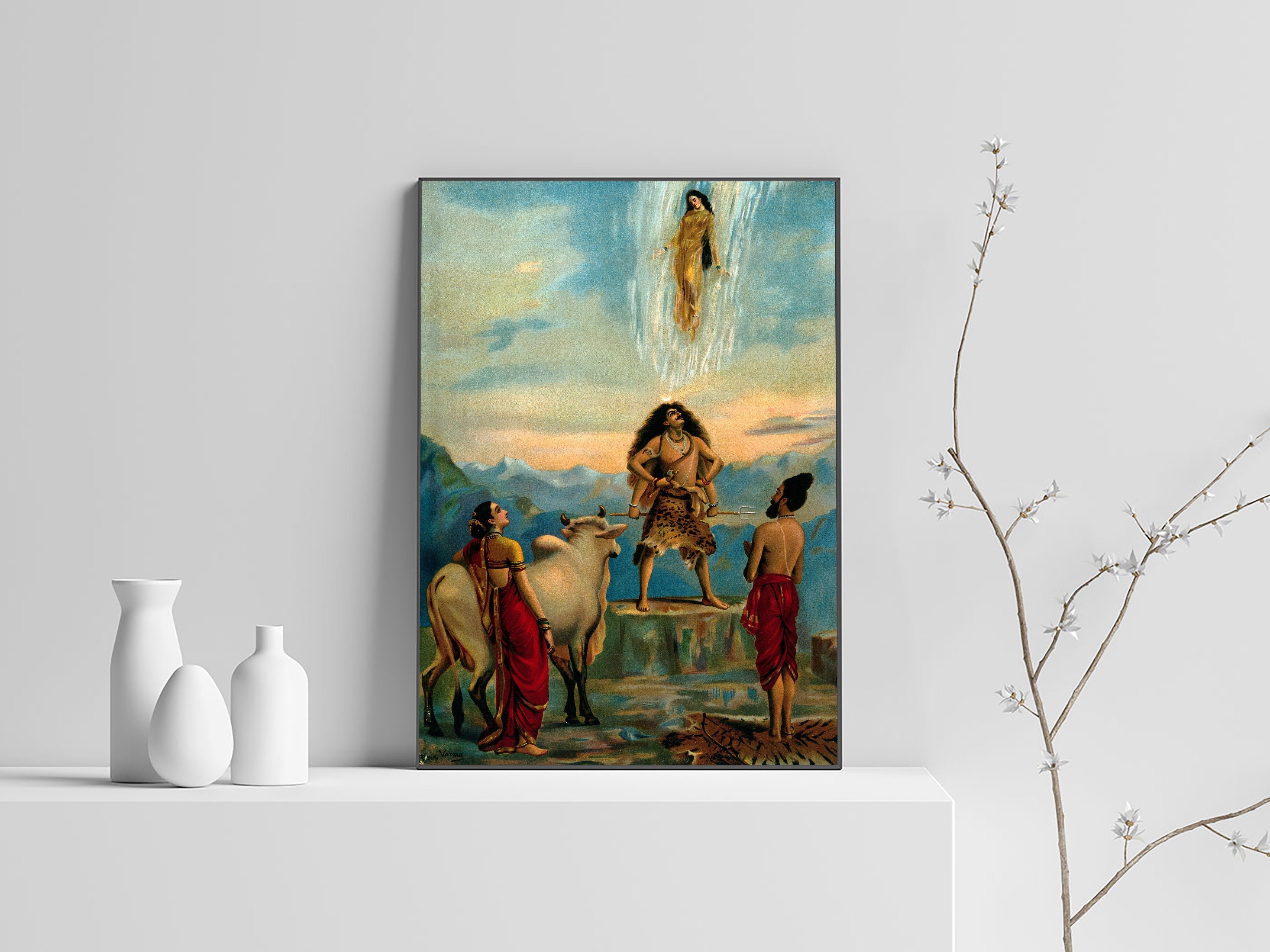 Ganga Avataran Poster, Raja Ravi Verma Indian Painting (digital Print ...