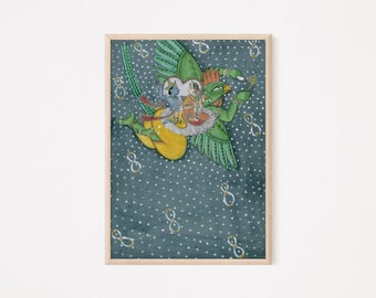 ヴィシュヌとラクシュミー…ヴィンテージのインドの宗教画 - Etsy 日本
