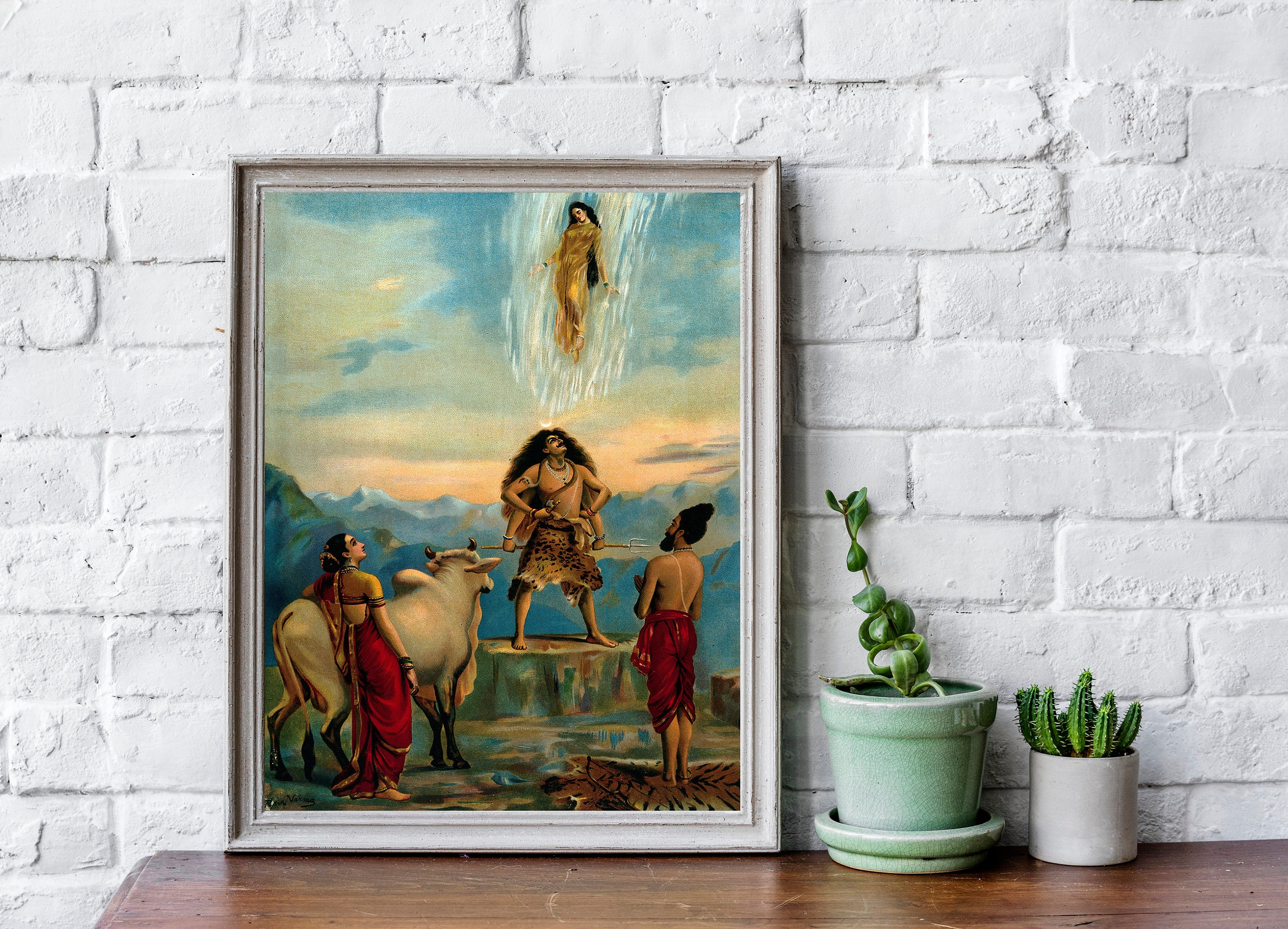 Ganga Avataran Poster, Raja Ravi Verma Indian Painting (digital Print ...