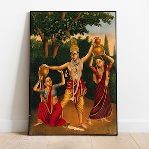 Sri Krishna stealing butter,Krishna print, Krishna painting, Indian god print,Hare Krishna, Krsna art