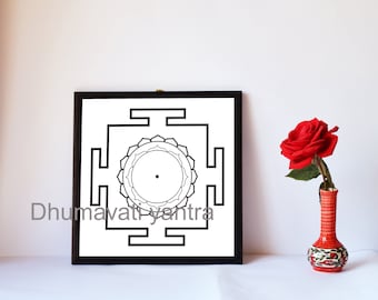 Sri Dhumavati yantra digital download, Mahavidya devi print, sacred Hindu geometry, tantra meditation art