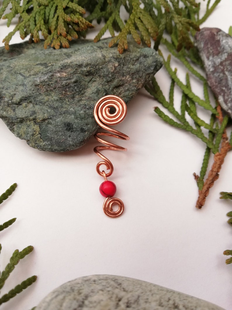 Fairy Hair Beads Handmade Loc Jewelry Braids Dread Locks Beads Viking Hair Rings Natural Stone Hair Accessories Celtic Hair Jewelry