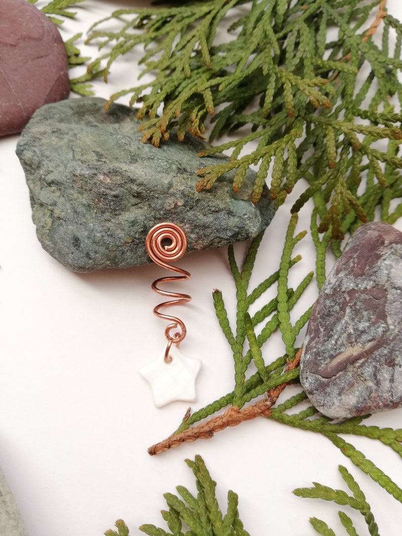 Fairy Hair Beads Handmade Loc Jewelry Braids Dread Locks Beads Viking Hair Rings Natural Stone Hair Accessories Celtic Hair Jewelry