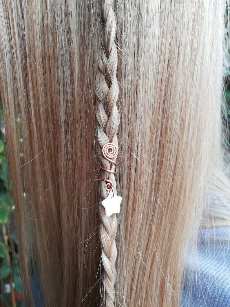 Fairy Hair Beads Handmade Loc Jewelry Braids Dread Locks Beads Viking Hair Rings Natural Stone Hair Accessories Celtic Hair Jewelry