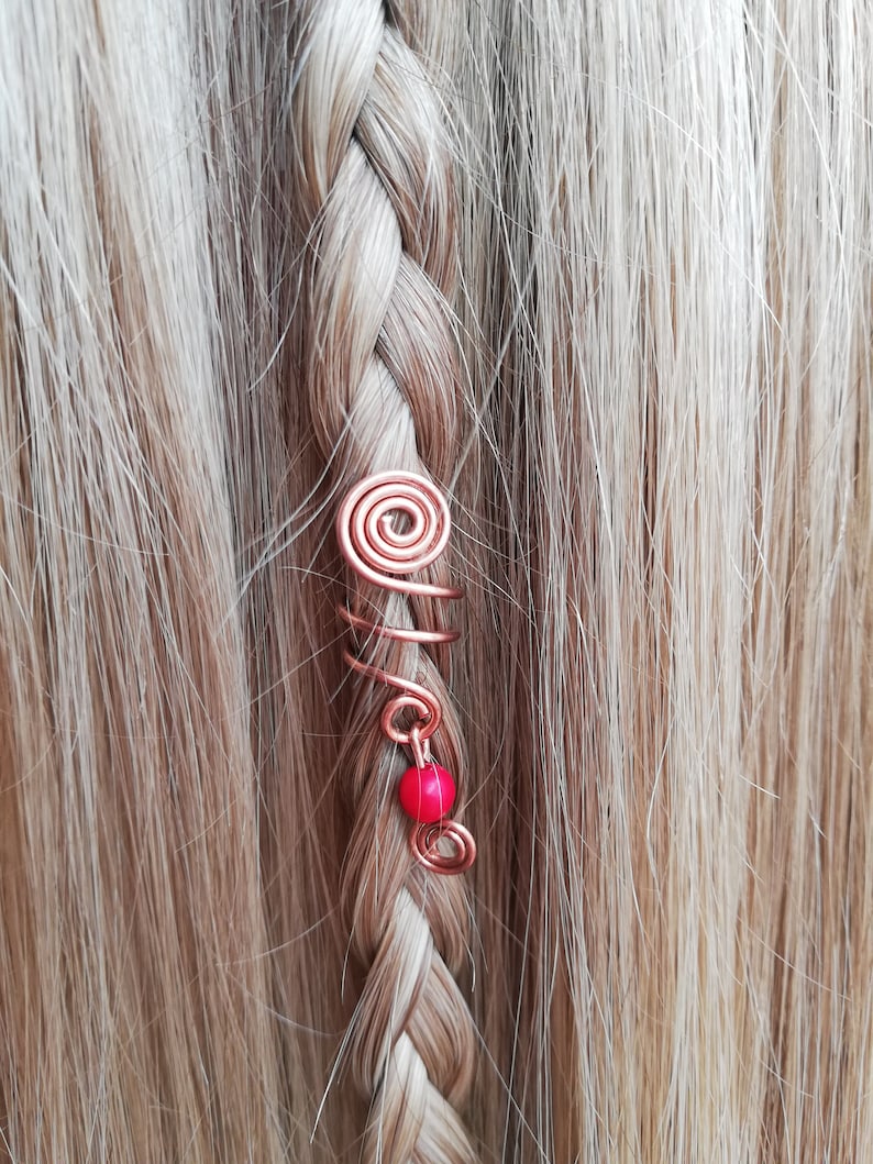Fairy Hair Beads Handmade Loc Jewelry Braids Dread Locks Beads Viking Hair Rings Natural Stone Hair Accessories Celtic Hair Jewelry